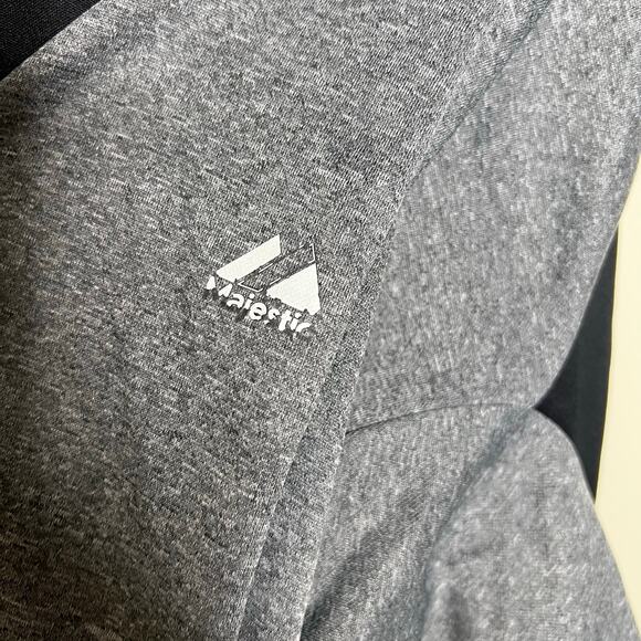 Majestic New York Yankees Shirt  XL-2X Mens Black Gray Raglan Therma Base Sports - Picture 10 of 11